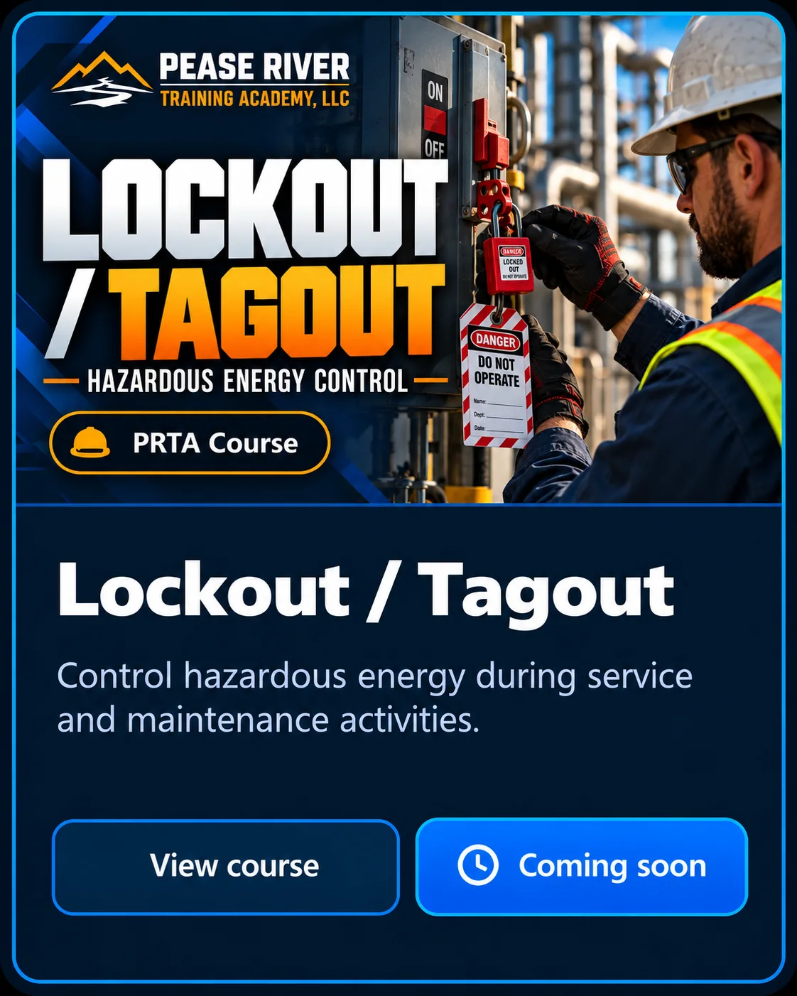 Lockout / Tagout — Pease River Training Academy course preview