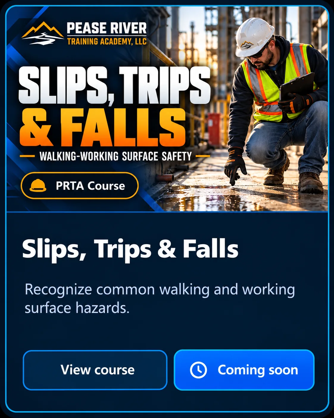 Slips, Trips & Falls — Pease River Training Academy course preview